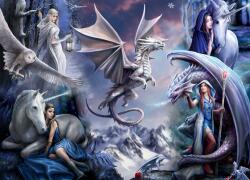 Bluebird Puzzle - Puzzle Anne Stokes: Silver Dragon Colage - 1 500 piese Puzzle