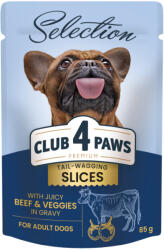 CLUB 4 PAWS Premium Plus Selection Hrana pentru caini adulti de talie mica -Bucati de vita si legume in sos, 12x85g