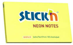 STICK N Öntapadós jegyzettömb STICK'N 76x127mm sárga 100 lap (21135)