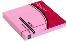Optima Öntapadós jegyzet OPTIMA 75x75mm neon rózsa 100 lap (22935) - papir-bolt