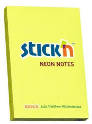 STICK N Öntapadós jegyzettömb STICK'N 76x51mm sárga 100 lap (21132)