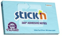 STICK N Öntapadó jegyzettömb STICK'N 76x127mm 360°-ban tapadó kék 100 lap (21557) - papir-bolt