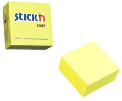 STICK N Öntapadó jegyzettömb STICK'N 76x76mm neon sárga 400 lap (21010) - papir-bolt