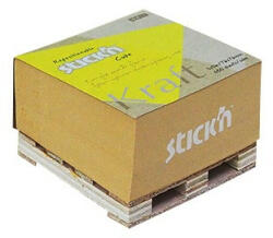 STICK N Öntapadó jegyzettömb STICK'N Kraft cube 76x76mm mini raklapos natúr barna 400 lap (21816) - papir-bolt
