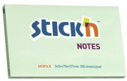 STICK N Öntapadós jegyzettömb STICK'N 76x127mm pasztell zöld 100 lap (21156)