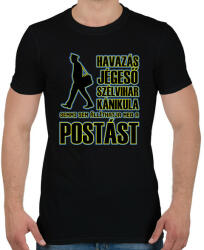 printfashion Semmi sem állíthatja meg a postást - Férfi póló - Fekete (9011446)