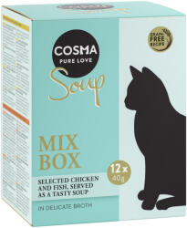 Cosma 24x40g Cosma Soup nedves macskatáp-Vegyes csomag 4 változattal