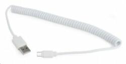 Gembird Cablexpert USB 2.0 --> micro-USB 1.8m tekercs kábel, fehér (CC-MUSB2C-AMBM-6-W)
