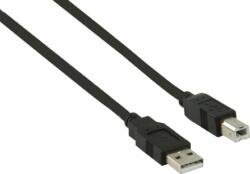 Valueline VLCP60100B05 USB-A apa - USB-B apa Kerek összekötő kábel 0.5m - Fekete (VLCP60100B05)