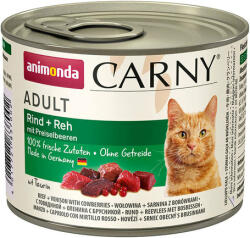 Animonda Carny Adult marhás, szarvasos és vörösáfonyás konzerv macskáknak (24 x 200 g) 4800 g