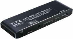 Thunder Germany SWP-204, 2×4 HDMI 4K kapcsoló és elosztó, audió leválasztó + távirányító