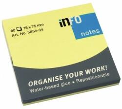 Info Notes Notite adezive Infonotes 75x75mm 80file galben briliant (GN5654-34)