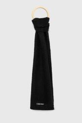 Calvin Klein sál gyapjú keverékből fekete, sima - fekete Univerzális méret - answear - 32 990 Ft