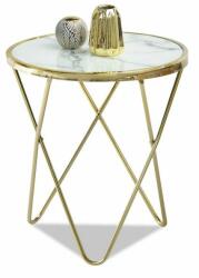 VOX bútor AMIN S dohányzóasztal, fehér márvány-arany