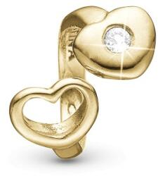 Christina charm: arany nyitott topáz szívek - 6mm (650-G44)