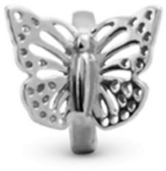 Christina charm: ezüst pillangó - 6mm (650-S18)