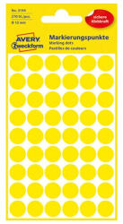 AVERY Etikett AVERY 3144 jelölőpont 12mm sárga 270 db/csomag (3144) - papir-bolt