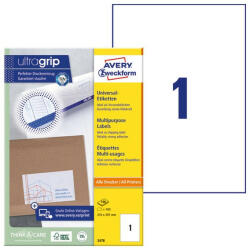 AVERY Etikett AVERY 3478 210x297mm univerzális 100 címke/doboz 100 ív/doboz (3478)