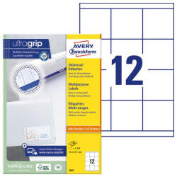 AVERY Etikett AVERY 3661 70x67, 7 mm fehér univerzális 1200 címke/doboz 100 ív/doboz (3661) - papir-bolt