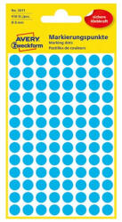 AVERY Etikett AVERY 3011 jelölőpont 8mm kék 416 db/csomag (3011) - papir-bolt