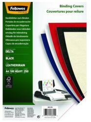 Fellowes Hátlap FELLOWES Delta A/4 250g matt bőrhatású fekete 100/csom (5370405) - papir-bolt