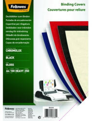 Fellowes Hátlap FELLOWES Chromolux A/4 250 g fényes fekete 100/csom (5378504) - papir-bolt