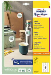 AVERY Etikett AVERY L6228-10 69 mm univerzális kör 10 lapos (6228-10) - papir-bolt