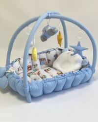 MyKids Babynest 2 in 1 MyKids 0726 Blue - bekid Lenjerii de pat bebelusi‎, patura bebelusi