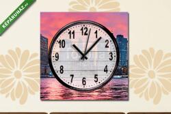 Vászonkép óra, Premium Kollekció: Lila naplementekor Manhattan felett, New York City, USA(25x25 cm C01)