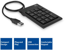  Numerikus billentyűzet USB fekete ACT (AC5480)