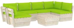 vidaXL Set mobilier din paleți cu perne, 7 piese, lemn molid 3063599