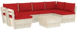 vidaXL Set mobilier din paleți cu perne, 7 piese, lemn molid 3063594