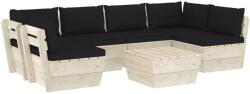 vidaXL Set mobilier din paleți cu perne, 7 piese, lemn molid 3063595