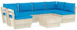 vidaXL Set mobilier din paleți cu perne, 7 piese, lemn molid 3063592
