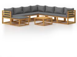 vidaXL Set mobilier cu perne, 9 piese, lemn masiv acacia 3057620