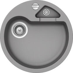 SCHOCK Schock Classic R-100 konyhai mosogatótálca Cristalite Croma 510 x 510 mm lefolyó távműködtetővel, gránit kompozit, hagyományos beépítés, szürke (CLAR100CROMSA)