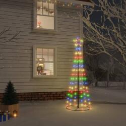 vidaXL Brad de Crăciun conic, 108 LED-uri, multicolor, 70x180 cm (343489) - vidaxl