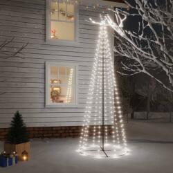 vidaXL Brad de Crăciun conic, 310 LED-uri, alb rece, 100x300 cm (343491) - vidaxl