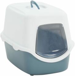 vidaXL Litieră pentru pisici cu capac alb și albastru 56x40x40 cm PP (171799)