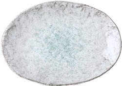MIJ Farfurie pentru desert AQUA SPLASH 24 x 17 cm, formă neregulată, albastru, gresie ceramică, MIJ Tava