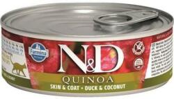 N&D Quinoa Skin & Coat, Duck & Coconut - Bőr és szőrproblémákra, kacsás és kókuszos konzerv macskáknak 80 g