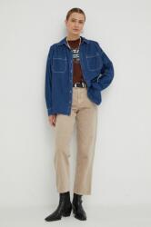 Lee camasa jeans femei, culoarea albastru marin, cu guler clasic, relaxed 9BYY-KDD0CP_59X