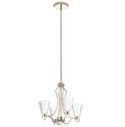 Quintiesse Lustră Kayva QN-KAYVA9-PN, 24W LED, IP44, H: min 59, 3 cm - max 150, 7 cm, L: 50, 3 cm, metal nichel (QN-KAYVA9-PN)
