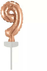 Amscan Rose Gold 9-es szám fólia lufi tortára 13 cm (DPA9912703)