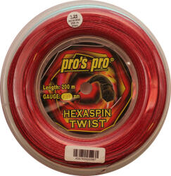 Pro's Pro Racordaj tenis "Pro's Pro Hexaspin Twist (200 m) - red