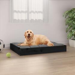 vidaXL Pat pentru câini, negru, 71, 5x54x9 cm, lemn masiv de pin (820860) - vidaxl