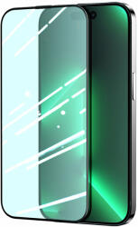 JOYROOM iPhone 14 Pro Max/15 Plus Joyroom Knight Series 2, 5D KIjelzővédő üvegfólia Anti-Blue szem védelemmel fekete (JR-G04)