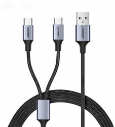UGREEN osztókábel USB - USB Type C / microUSB 1m fekete (US196)