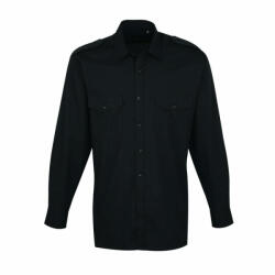 Premier Férfi ing Premier PR210 Men’S Long Sleeve pilot Shirt -L, Black