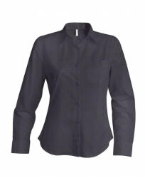 Kariban Női blúz Kariban KA542 Ladies' Long-Sleeved Cotton poplin Shirt -XS, Zinc